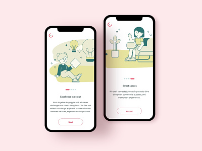 Onboarding Experience app appdesign design ill illustration minimal mobile onboarding people ux