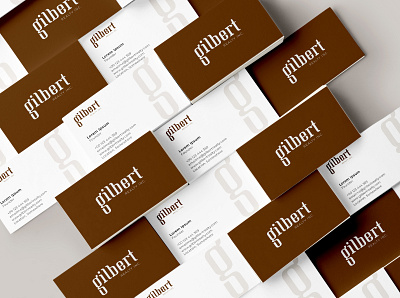 Gilbert | Business Card brand identity branding business card calligraphy design graphic design illustration letter mark logo logo design logotype minimal logo simple logo typography wordmark