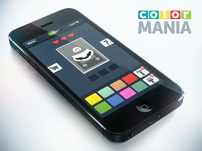 ColorMania App app buttons colormania colors concept icon ios mario bross menu product super mario