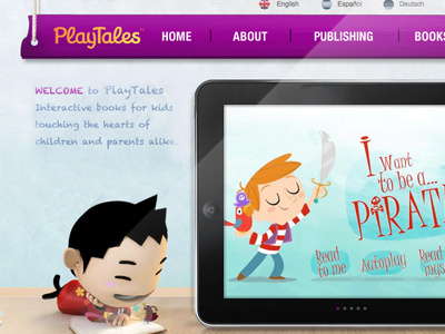 PlayTales Website books kids menu pirate playtales read web website