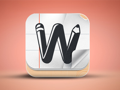 WeWord iPhone icon app draw icon icono ios ipad iphone logo psd screenshot splash texture wood