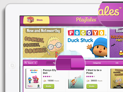 PlayTales Classic - iPad - Redesign app buttons dashboard device icon interface ios ipad kids ui ux