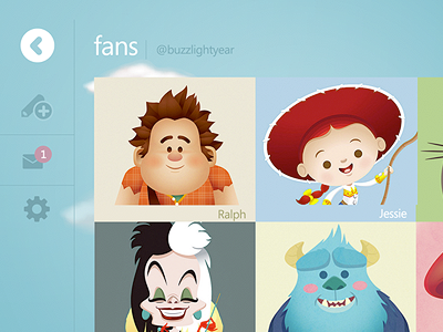 Kids fans concept back colors fans followers icon interface kids social ui