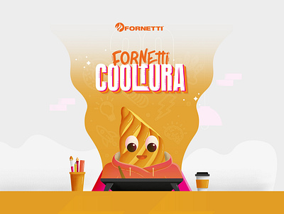 Fornetti Cooltura clean creature food illustration monster orange pastry sweets type typography vector artwork