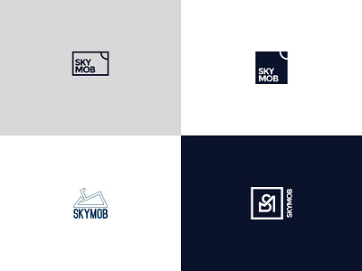 Logo concepts - Skymob blue branding clean furniture furniture logo grey icon logo design logotype logotype design mark minimalistic logos symbol white