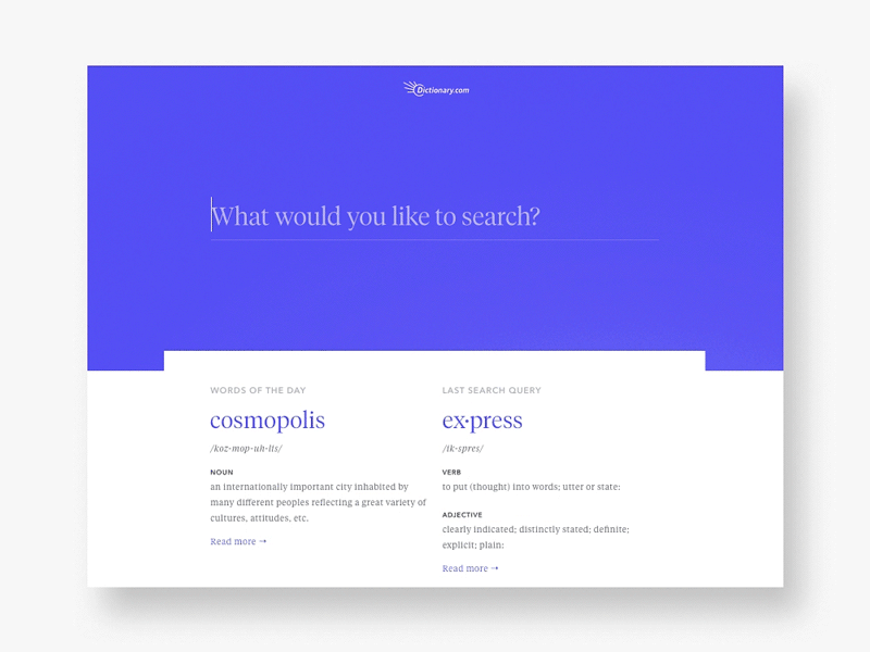 Redesign Dictionary.com animation sketch ux ui redesign