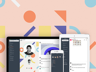 Communication App app communication design desktop fun geometric ios minimalist modernist product ui ux