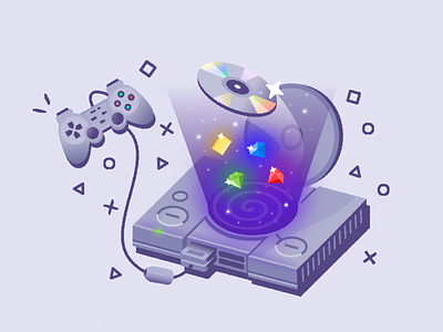 The Magic Box console games gaming ill illustration playstation playstation1 ps1 psone simple texture