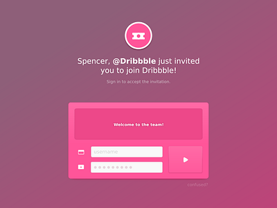 Dribbble Debut debut dribbble login ui ux