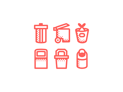 Trash Icons clean fresh icon icons outline red rubbish simple trashcan