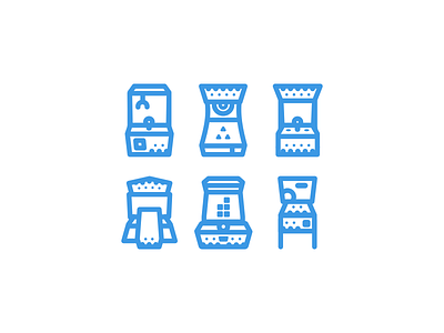 Arcade Icons arcade blue icons illustration outline