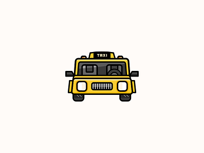 Taxicab cab car icon illustration taxi yellow