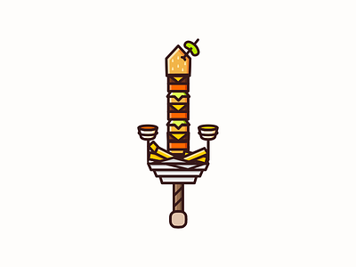 Burger Sword burger food illustration sticker sword