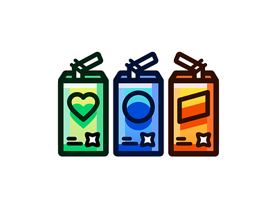 Juice clean color icons illustration juice juicebox