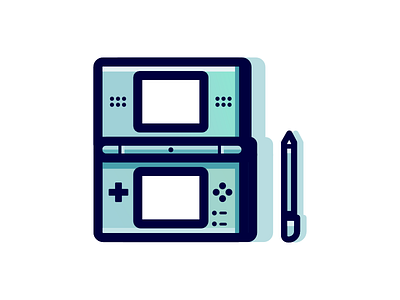 Nintendo DS blue ds gaming illustration touch
