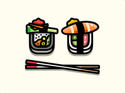 Sushi illustration japan plant based sushi