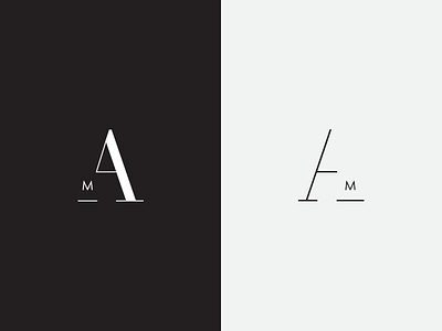 A. M. letters monogram sans serif serif typography