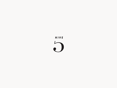 Hive Five 5 branding five icon logo numerals typography