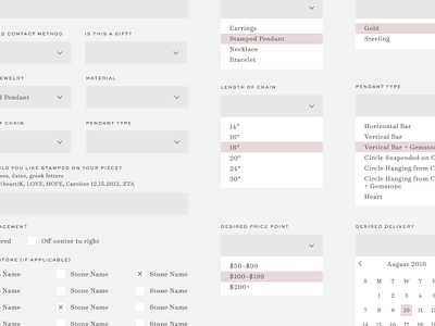 Form Fields checkbox custom dropdown form menu order form ui ux web website