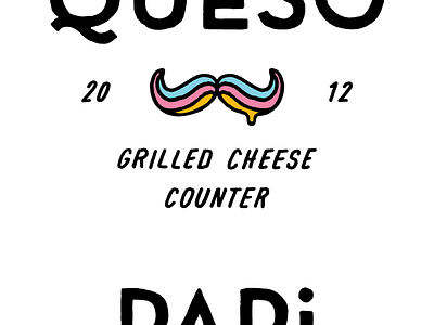 Grilled Cheese branding grilled cheese icon logo melting mustache rainbow typography