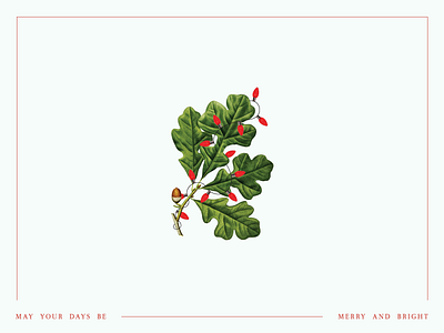 Merry and Bright branding collage collateral holiday illustration sub mark