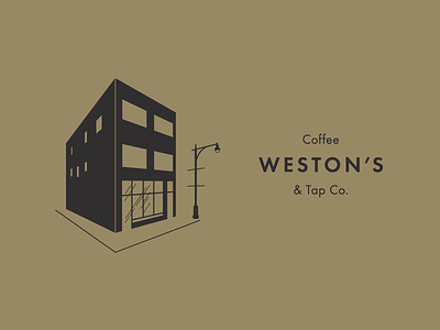 Weston's Coffee & Tap Co. branding building cafe coffee icon illustration logo perspective restaurant typography