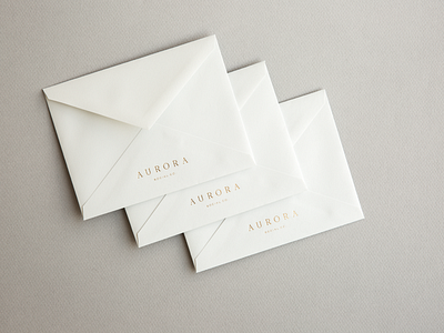 Aurora Envelopes branding envelope gold foil logo print stationery