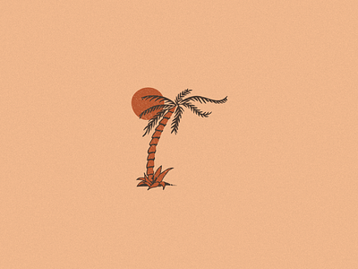 Tiki hawaii icon illustration luau palm sunset texture tiki