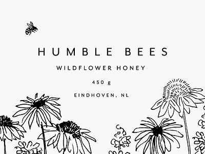 Wildflower Honey honey honey bee illustration label packaging packaging design the netherlands wip
