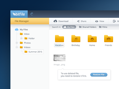 bitFile File Manager UI/UX Design