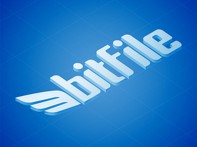 bitFile Logo 3d blueprint isometric logo