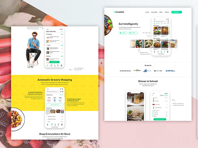 Cooklist - Grocery Landing Page🧺 app branding design ui ux vector