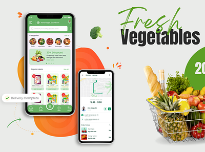 Grocery Hub App🧺 app branding design graphic design logo ui ux vector