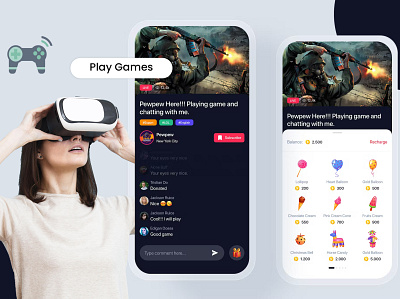 🎮Game Streaming Mobile App app branding illustration ui ux