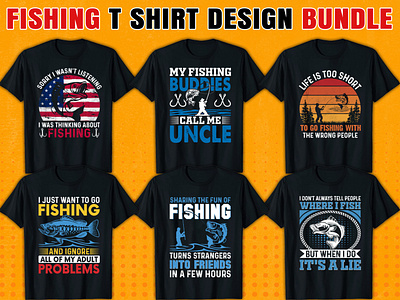 Fishing T shirt Design Bundle graphic