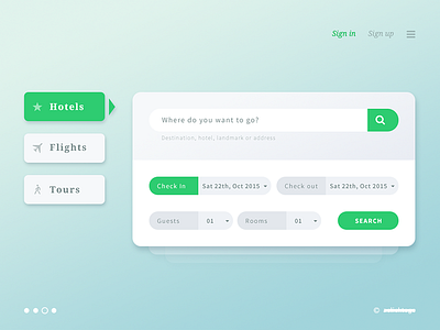 Search Hotels, flights, tours by Sagolab on Dribbble