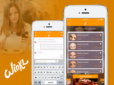 Winkl anonymous app chat dating ios messages mobile ui ux winkl