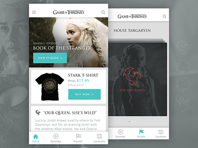 Game Of Thrones Ui Concept app gameofthrones got ios mobile tv tvshows ui ux