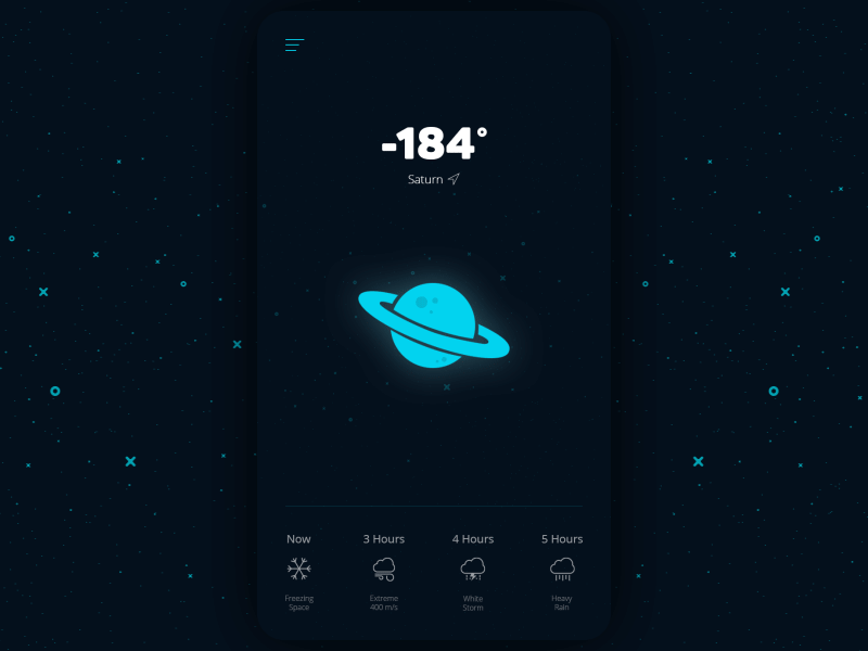 Saturn Weather animation app gif illustration interface ios saturn space ui weather