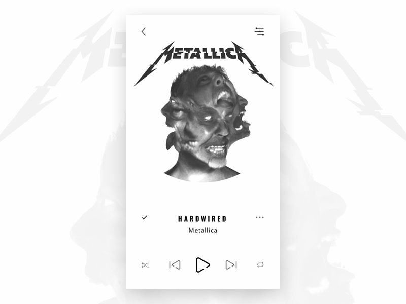 Metallica - Music Player UI