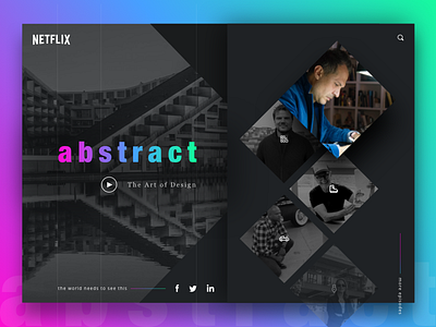 Abstract - Visual Exploration design documentary landingpage netflix tv ui uidesign ux uxdesign visualdesign website