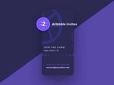 Dribbble Invites x2 | NO INVITES LEFT app design designers dribbble invite dribbbleinvites invitation invites mobile ui ux
