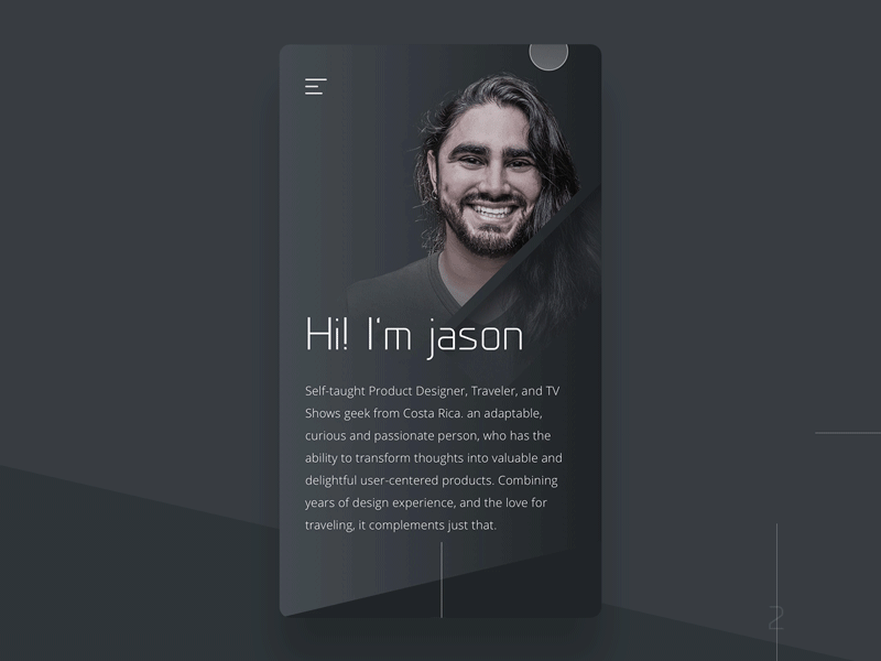 Personal Website - Simple Menu Animation app interaction ios menu mobile motion muzli ui userexperience userinterface ux visualdesign