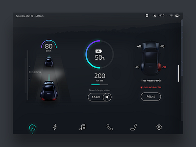 Self-driving Car UI Concept app car ios ixd mobile mockup productdesign ui userinterface ux visualdesign