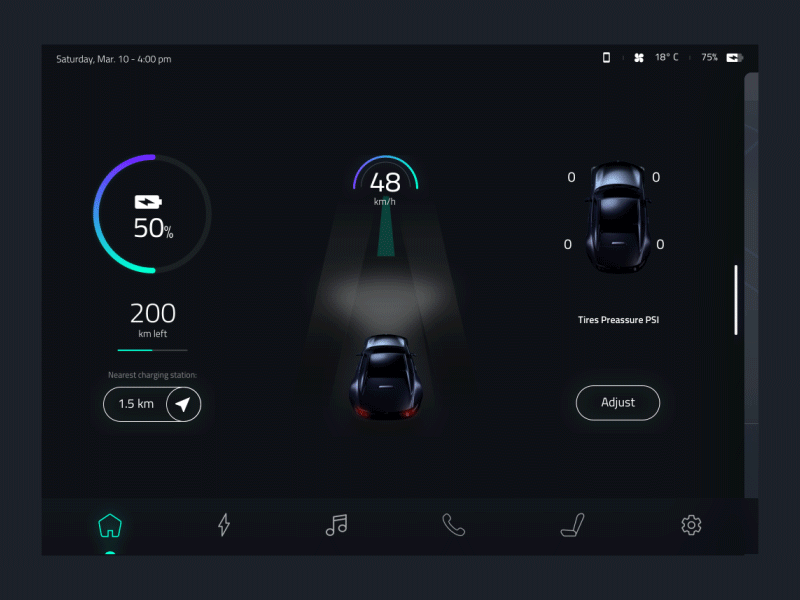 Self-driving Car UI - Interaction 02 app car ios ixd mobile mockup productdesign ui userinterface ux visualdesign