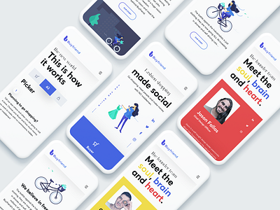 Buyfriend Website - Mobile app illustration ios mobile ui uidesign userinterface ux uxdesign visualdesign