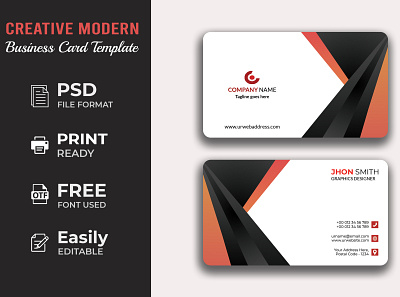 Creative Modern Business Card Design Template abstract business card business card business card design business card template creative business card design modern business card visiting card