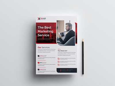 Modern Corporate Flyer Design Template red flyer