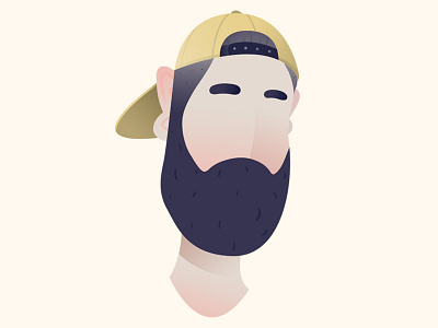 Faulkner beard cap drawing face friend hat illustration man portait