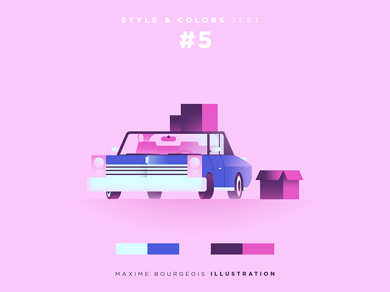 Style & Colors: Moving On coolors box car practice illustration